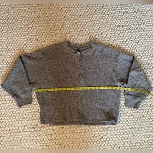 Old Navy Cropped Boxy Waffle Henley